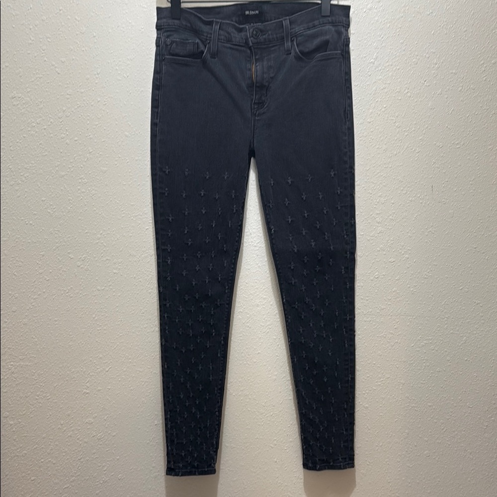 Hudson Jeans Black Skinny Jeans, Size 28